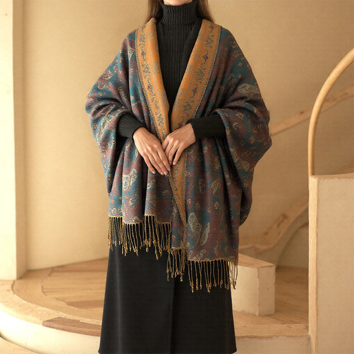 Bufanda chal con Buddha Stones - Verde azulado - 195*70 cm - image 0