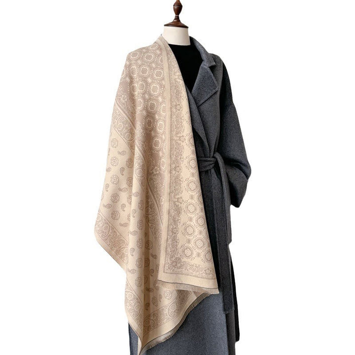 Bufanda chal gruesa, suave, térmica y con borlas, con diseño étnico de cachemira y geometría de patchwork y Buddha Stones - image 16