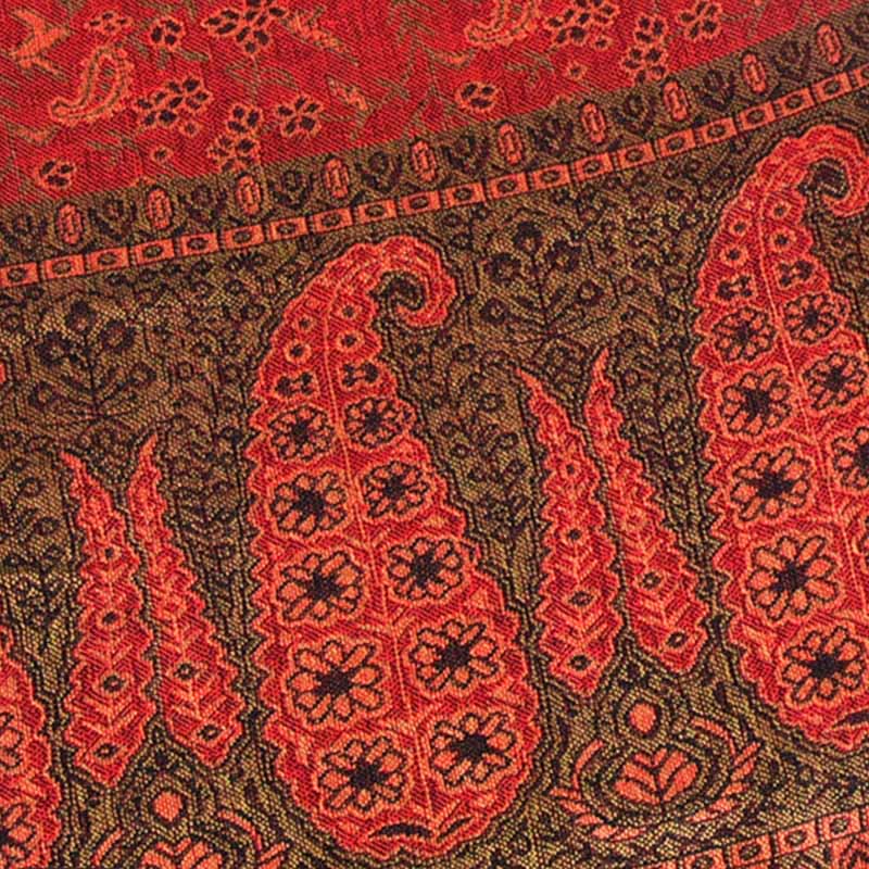 Bufanda chal acogedora con borlas y estampado de cachemira y patchwork en contraste de colores de jacquard con Buddha Stones - image 7