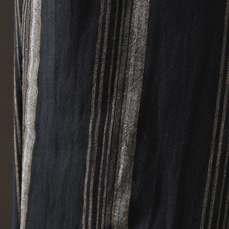 Pantalones harén acolchados de pana de algodón a rayas térmicas Buddha Stones Commute para mujer con bolsillos - image 12