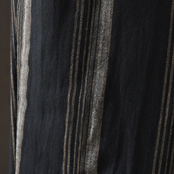 Pantalones harén acolchados de pana de algodón a rayas térmicas Buddha Stones Commute para mujer con bolsillos - image 12