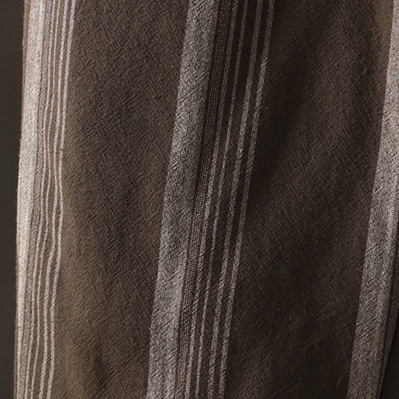 Pantalones harén acolchados de pana de algodón a rayas térmicas Buddha Stones Commute para mujer con bolsillos - image 6