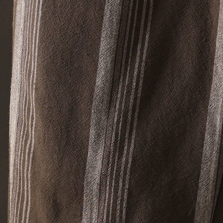 Pantalones harén acolchados de pana de algodón a rayas térmicas Buddha Stones Commute para mujer con bolsillos - image 6