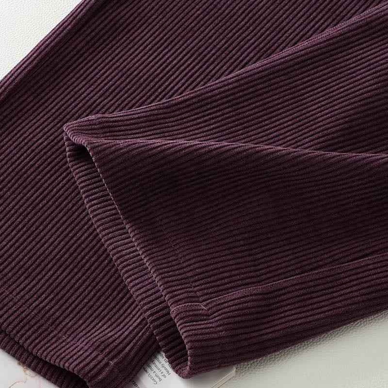 Pantalones anchos de pana de algodón con diseño de pierna recta de invierno para mujer con bolsillos de Buddha Stones - image 10