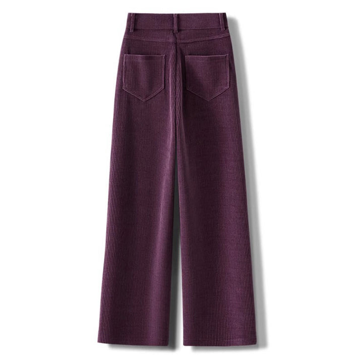 Pantalones anchos de pana de algodón con diseño de pierna recta de invierno para mujer con bolsillos de Buddha Stones - image 6