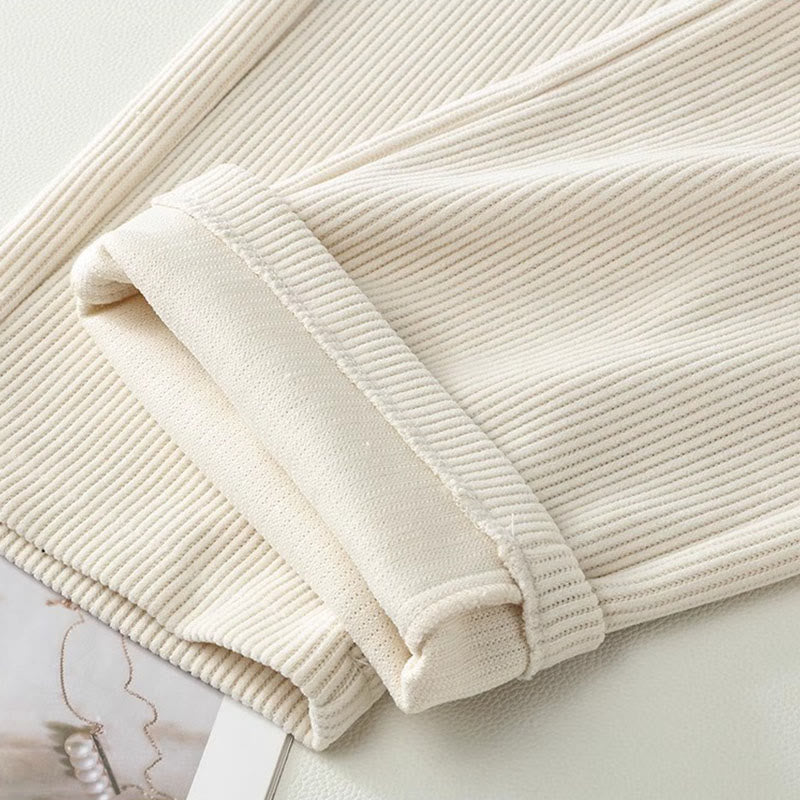 Pantalones anchos de pana de algodón con diseño de pierna recta de invierno para mujer con bolsillos de Buddha Stones - image 4