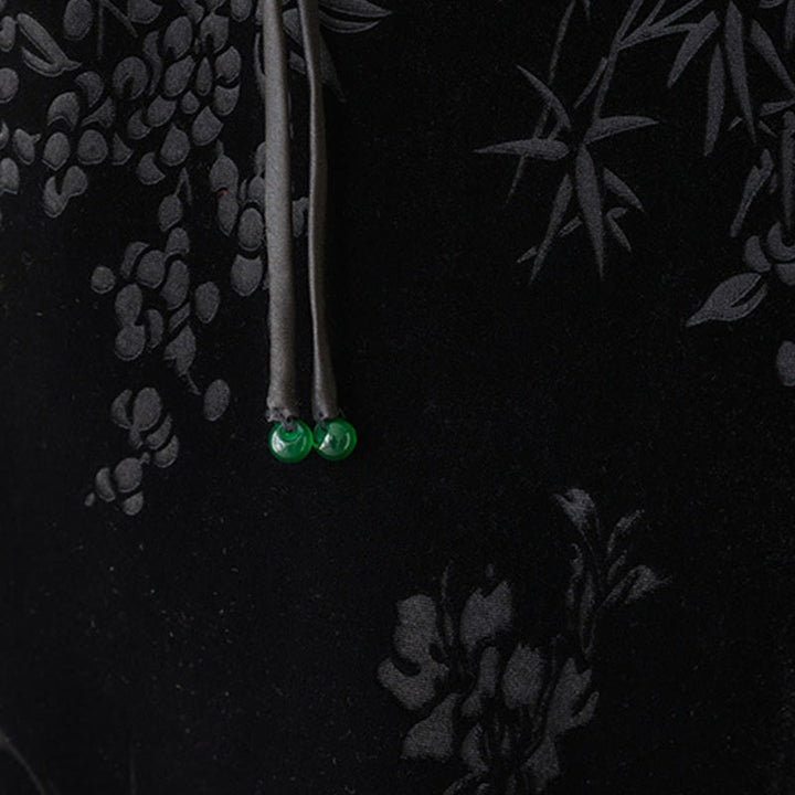 Pantalones Buddha Stones para mujer, de algodón, con forro polar, cintura alta, diseño jacquard, pernera ancha y bolsillos - image 12