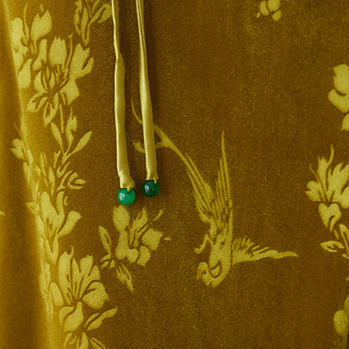 Pantalones Buddha Stones para mujer, de algodón, con forro polar, cintura alta, diseño jacquard, pernera ancha y bolsillos - image 5