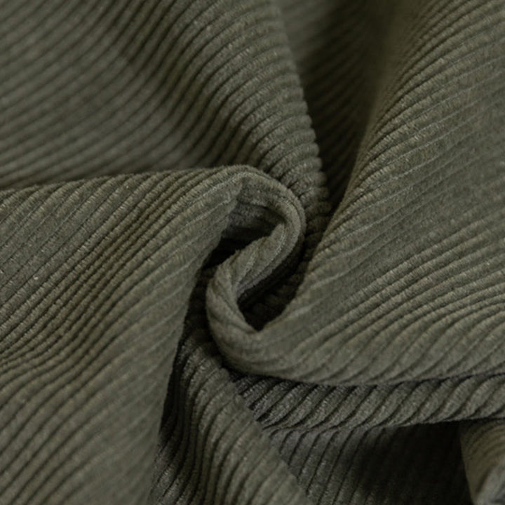 Pantalones de pana de algodón con cintura alta, cremallera y pernera ancha para mujer de Buddha Stones con bolsillos - image 15