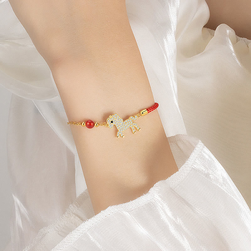 Pulsera de hilo rojo con Buddha Stones , bañada en oro de 18 quilates y plata de ley 925. - image 5
