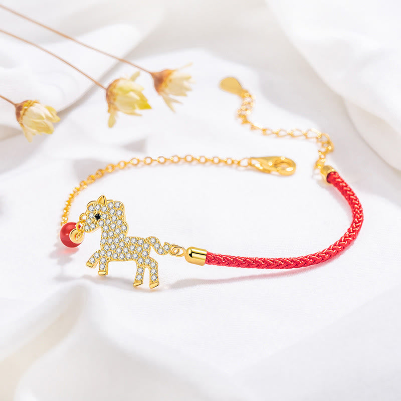 Pulsera de hilo rojo con Buddha Stones , bañada en oro de 18 quilates y plata de ley 925. - image 1