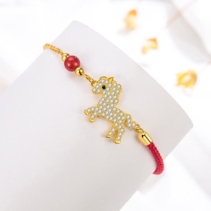 Pulsera de hilo rojo con Buddha Stones , bañada en oro de 18 quilates y plata de ley 925. - image 2