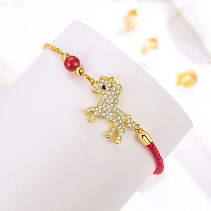 Pulsera de hilo rojo con Buddha Stones , bañada en oro de 18 quilates y plata de ley 925. - image 2