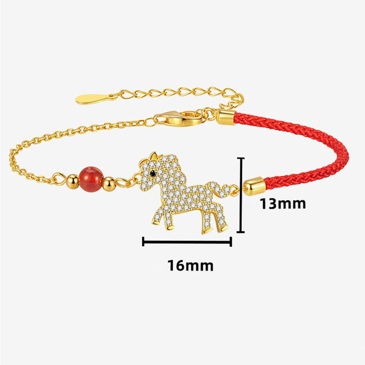 Pulsera de hilo rojo con Buddha Stones , bañada en oro de 18 quilates y plata de ley 925. - image 3