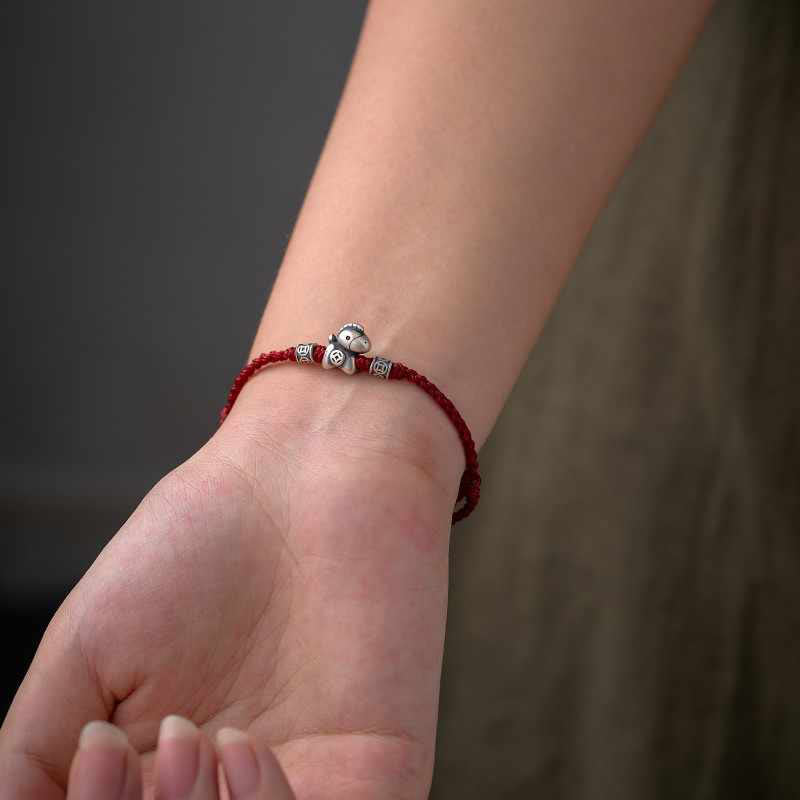 Pulsera trenzada de protección con Buddha Stones del Año del Caballo en plata de ley 999 - image 13