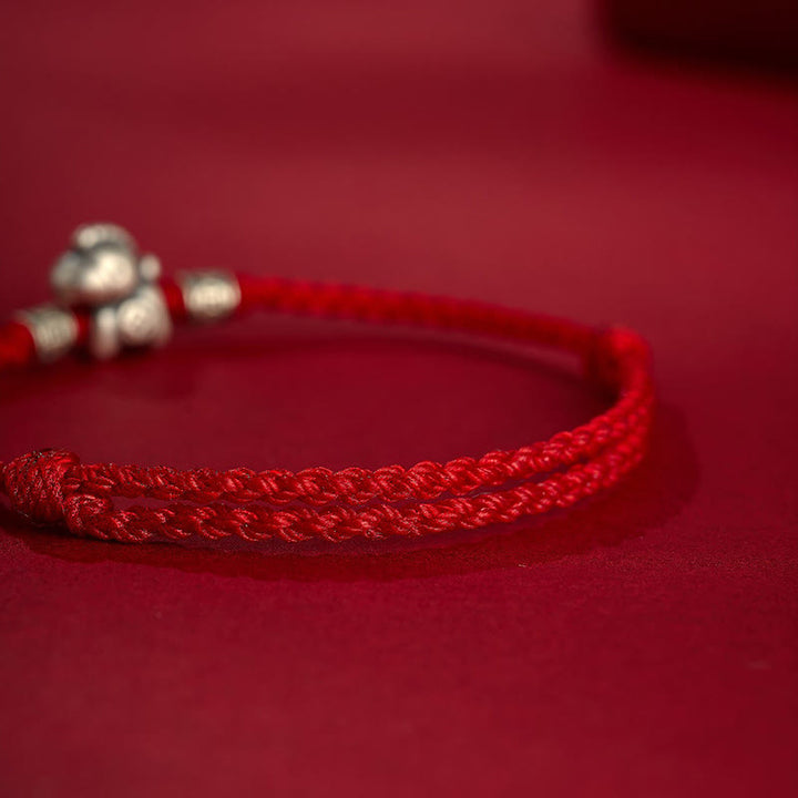 Pulsera trenzada de protección con Buddha Stones del Año del Caballo en plata de ley 999 - image 4