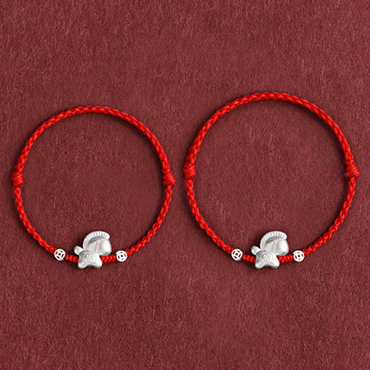 Pulsera trenzada de cuerda de la suerte con monedas de cobre y plata de ley 999 con Buddha Stones del Año del Caballo - image 12