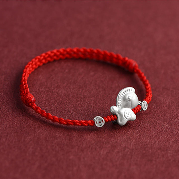 Pulsera trenzada de cuerda de la suerte con monedas de cobre y plata de ley 999 con Buddha Stones del Año del Caballo - image 11