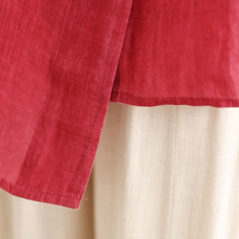 Camisa de algodón de manga larga para mujer con diseño irregular de Buddha Stones y botones - image 18