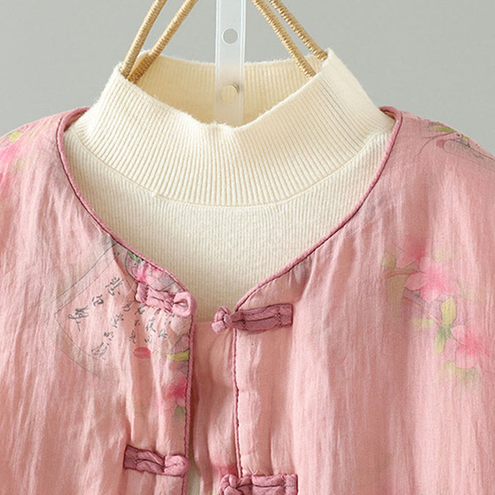 Chaqueta acolchada de algodón de manga larga para mujer con estampado de Buddha Stones y bolsillos - image 2