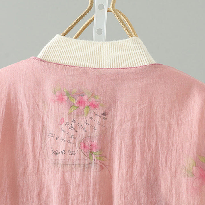 Chaqueta acolchada de algodón de manga larga para mujer con estampado de Buddha Stones y bolsillos - image 4