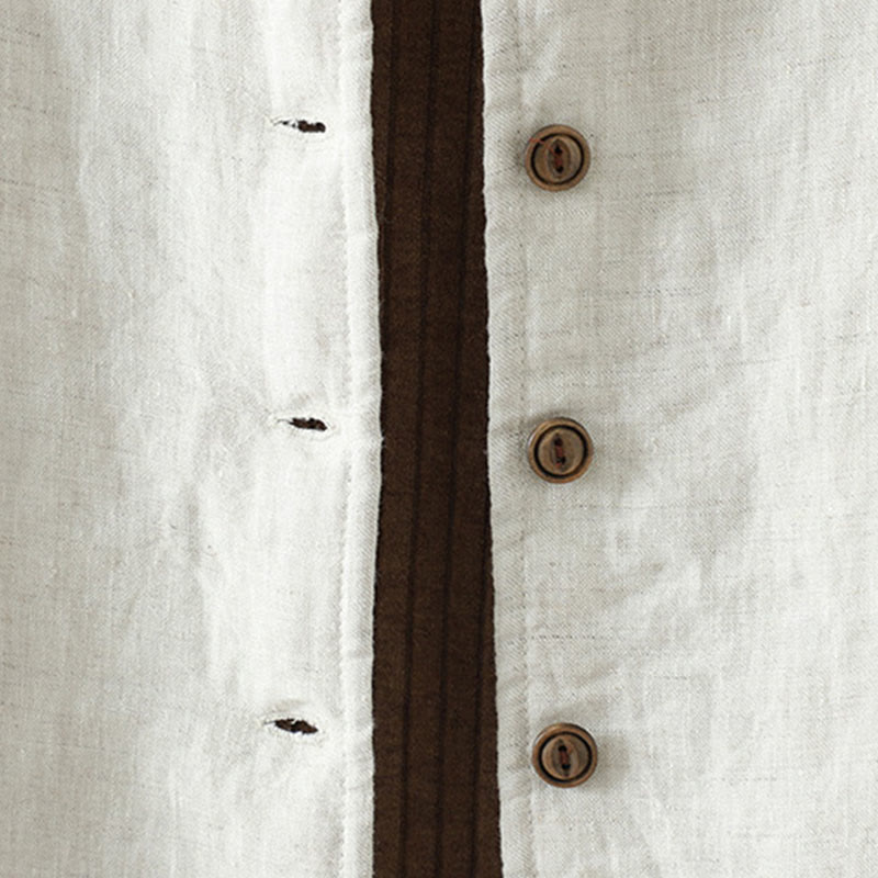 Chaqueta de algodón de manga larga con botones casuales y bolsillos para mujer de Buddha Stones - image 4