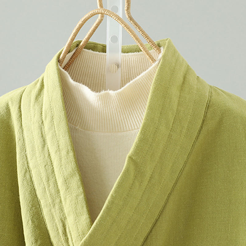 Chaqueta de algodón de manga larga para mujer con Buddha Stones y cordón para meditación zen - image 2