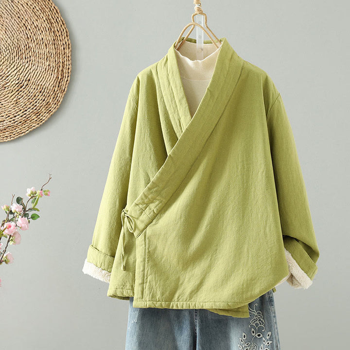 Chaqueta de manga larga para mujer con Buddha Stones y cordón para meditación zen - AmarilloVerde - US8-10，UK/AU12-14，EU40-42 (2XL) - image 0