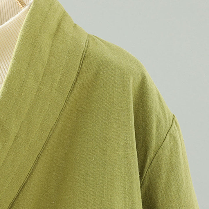 Chaqueta de algodón de manga larga para mujer con Buddha Stones y cordón para meditación zen - image 6