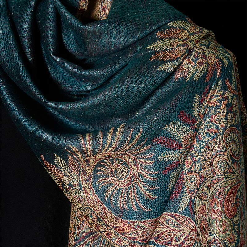 Buddha Stones Bufanda chal suave con borlas y estampado de flores y hojas largas de primavera - image 3