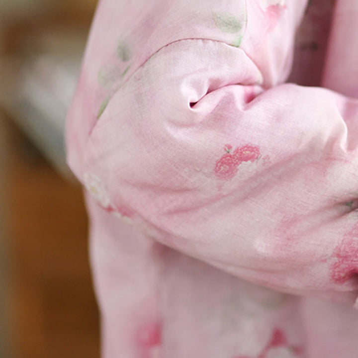 Chaqueta acolchada de algodón de manga larga para mujer con estampado de flores y Buddha Stones y bolsillos - image 6