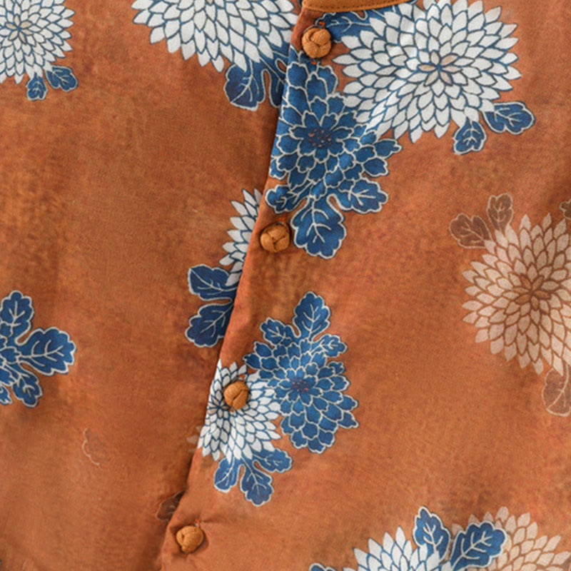 Chaleco de algodón sin mangas para mujer con estampado floral de Buddha Stones y bolsillos. - image 7