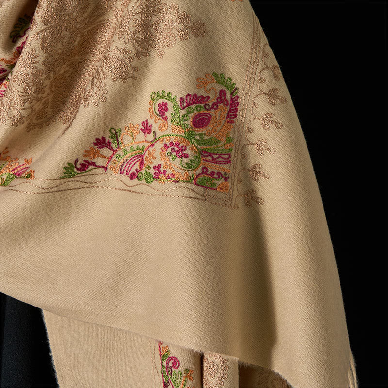 Bufanda chal acogedora con borlas y diseño de flores de vides coloridas de invierno con Buddha Stones - image 10