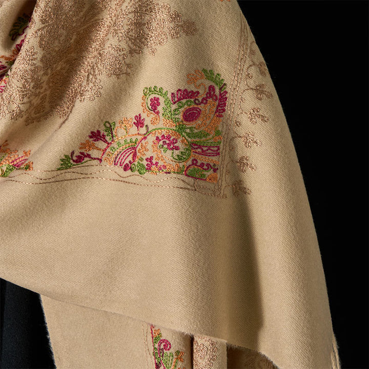 Bufanda chal acogedora con borlas y diseño de flores de vides coloridas de invierno con Buddha Stones - image 10