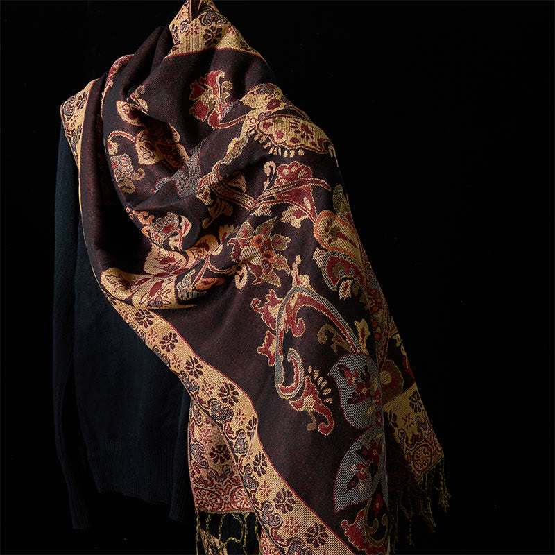 Bufanda chal acogedora con Buddha Stones - SaddleBrown - 176*70 cm - image 5