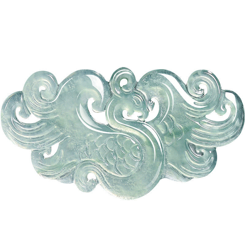 Buddha Stones Collar con colgante de jade fénix chino y cadena de la suerte - image 8