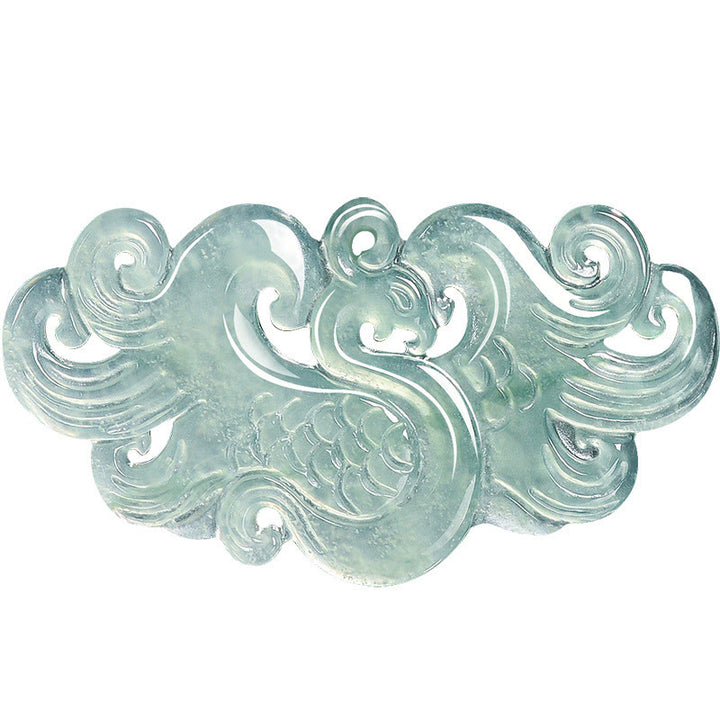 Buddha Stones Collar con colgante de jade fénix chino y cadena de la suerte - image 8