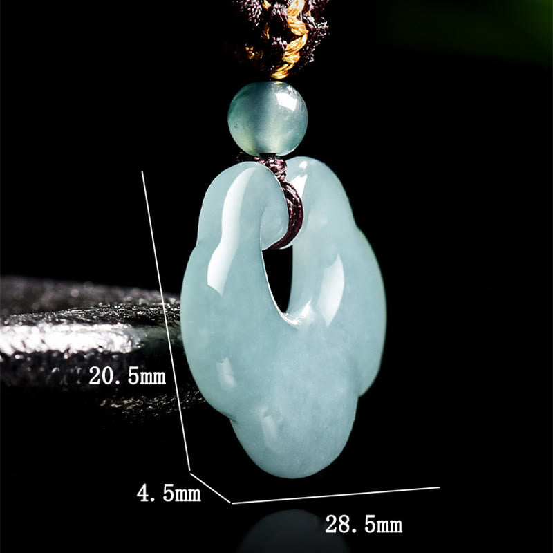 Collar con colgante de cuerda de jade Ruyi auspicioso con Buddha Stones - image 6