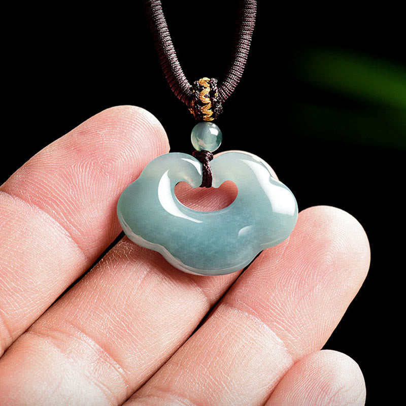 Collar con colgante de cuerda de jade Ruyi auspicioso con Buddha Stones - image 3