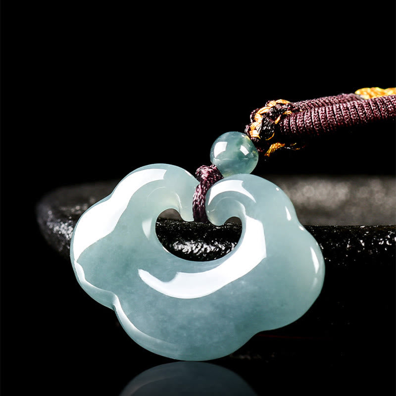 Collar con colgante de cuerda de jade Ruyi auspicioso con Buddha Stones - image 9
