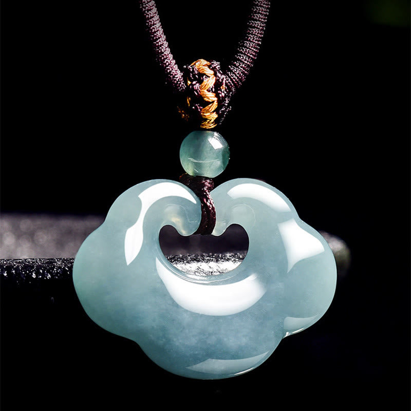 Collar con colgante de cuerda de jade Ruyi auspicioso con Buddha Stones - image 1