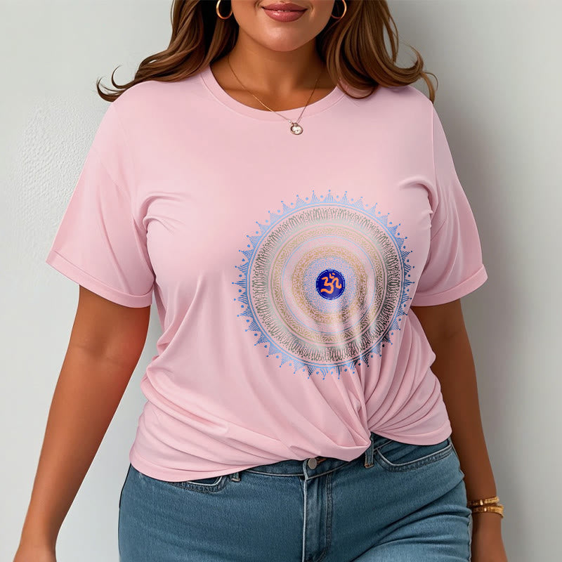 Camiseta con estampado OM de flor de mandala y Buddha Stones - image 13