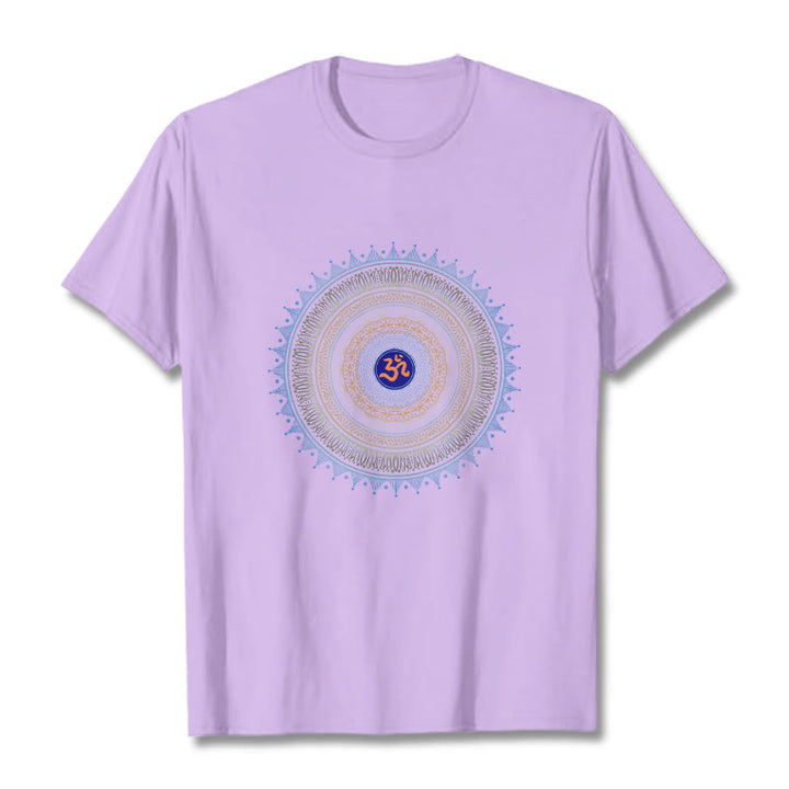 Camiseta con estampado OM de flor de mandala y Buddha Stones - Ciruela - 2XL - image 16