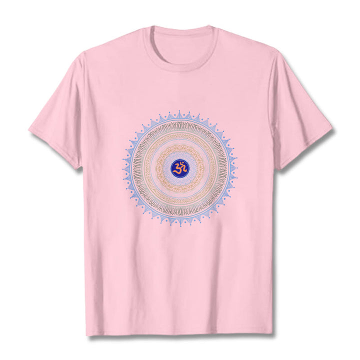 Camiseta con estampado OM de flor de mandala y Buddha Stones - rosa claro - 2XL - image 12