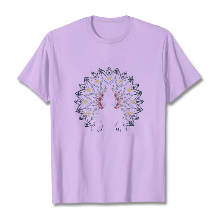Camiseta con estampado de Buda sereno sentado y flor de mandala con Buddha Stones de Buda - Ciruela - 2XL - image 16