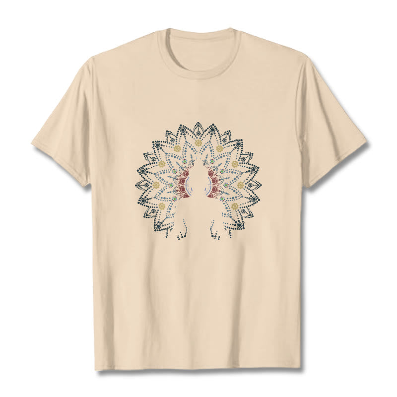 Camiseta con estampado de Buda sereno sentado y flor de mandala con Buddha Stones de Buda - Sopa de mariscos - 2XL - image 10
