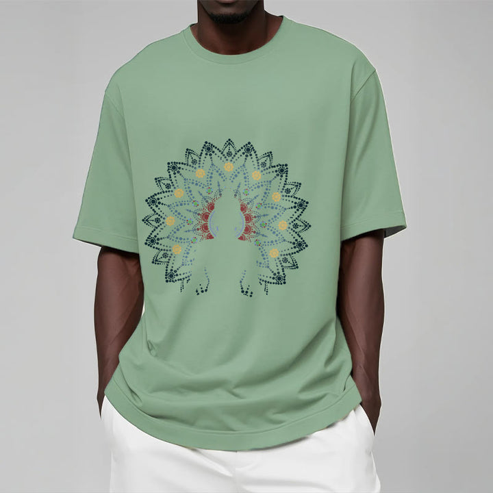 Camiseta con estampado de Buda sereno sentado y flor de mandala con Buddha Stones de Buda - image 5