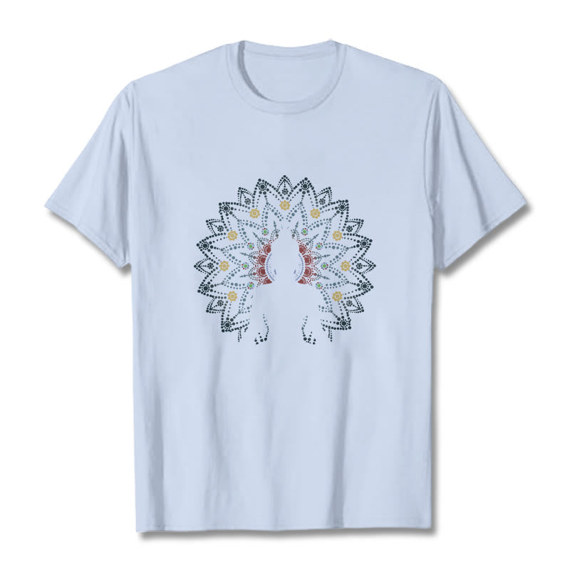 Camiseta con estampado de Buda sereno sentado y flor de mandala con Buddha Stones de Buda - Cian claro - 2XL - image 18