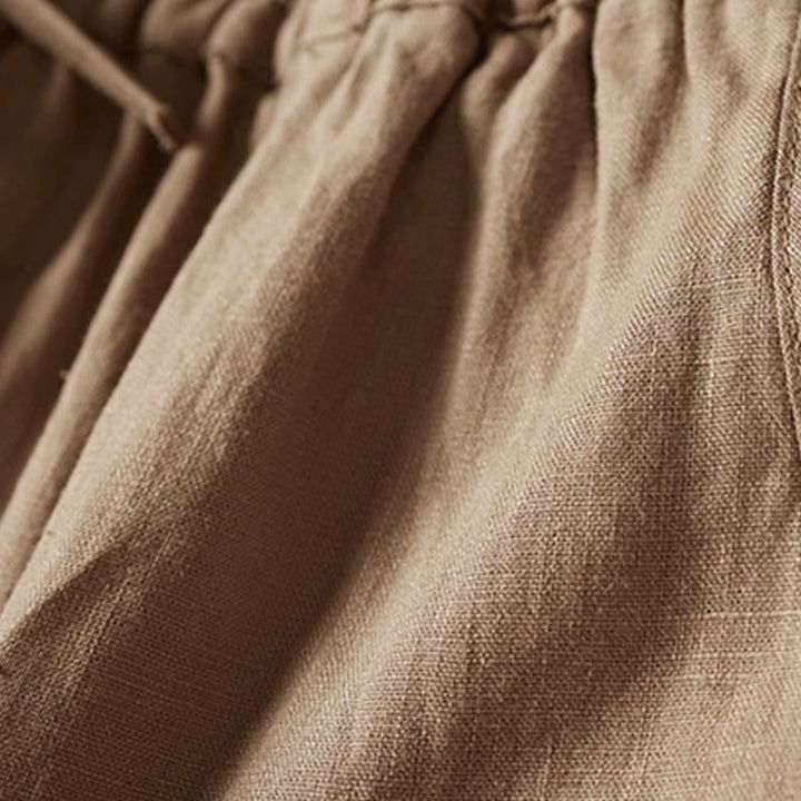 Pantalones harem de verano con bordado de flores pequeñas y Buddha Stones, con bolsillos. - image 7