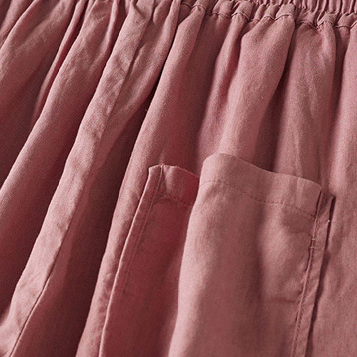 Pantalones harén con bordado de flores pequeñas de verano y bolsillos de Buddha Stones - image 14